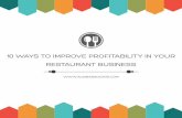 Improve Profitability in Your Restaurant Business