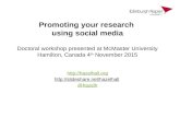 Promoting your research using social media