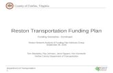 Reston Transportation Funding Plan: Funding Scenarios Continued: Sept. 26, 2016