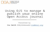 Using OJS to manage & publish your online Open Access journal