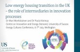 Mari Martiskainen “Low energy housing transition in the UK– the role of intermediaries in innovation processes.”