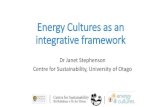 Janet Stephenson  "Energy Cultures as an integrative framework."