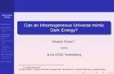 Can an Inhomogeneous Universe mimic Dark Energy?