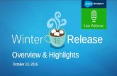 Winter '16 Release - Overview and Highlights