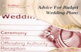 Advice for budget wedding plans
