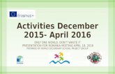 Activities december 2015  april 2016