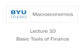 Lecture 10 basic tools of finance