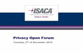 ISACA Belgium Privacy Open Forum: GDPR current status