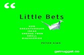30 nuggets from Little bets:How Breakthrough Ideas Emerge from Small Discoveries by Peter Sims