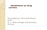 Dendrimers as drug carriers by pravin chinchole