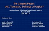The complex patient  vad transplant exchange or hospice