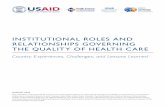 Institutional Roles and Relationships Governing the Quality of Health Care