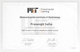Prosenjit Saha MIT Course Certificate