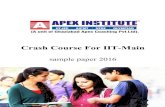 Crash Course For IIT-Main sample paper 2016