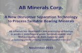 AB Minerals Corp. - A New Separation Techmology to Process Tantalite Bearing Minerals