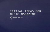 Initial ideas for music magazine