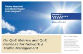 On QoE Metrics and QoE Fairness for Network & Traffic Management