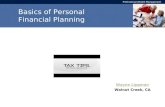 Basics of personal financial  planning