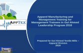 Apparel Manufacturing & Management Training for Management Trainees