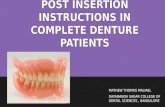 Post insertion instructions in complete denture patients