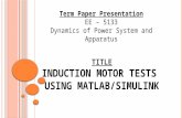 Induction Motor Tests Using MATLAB/Simulink