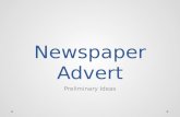 Newspaper Advert-Initial Ideas