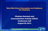 West Nile Virus: Information and Guidance for Clinicians Clinician ...