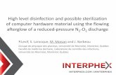 High level disinfection and possible sterilization of computer hardware material using the flowing afterglow of a reduced-pressure N2-O2 discharge