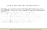 Top 8 shop supervisor resume samples