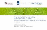 Science-based Targets for agriculture and forestry commodities