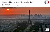 Subsidiary Vs. Branch in France