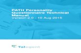 PATH Personality Questionnaire - Technical Manual - V2
