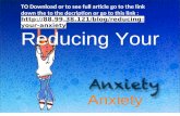 Reducing your anxiety