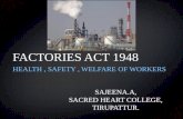 Factories act 1948 health, safety and welfare of workers