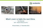 What's Next? Is India the Next China? - Tom Albanese from Vedanta Resources at Mines and Money London 2015