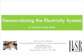 Democratizing the Electricity System: A Vote for Local Solar