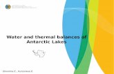 Water and thermal balances of Antarctic Lakes