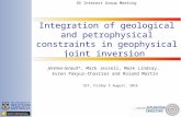 Integration of geological and petrophysical constraints in geophysical joint inversion