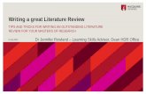 Masters Thesis Literature Review Tips