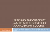 Applying the checklist manifesto for project management success