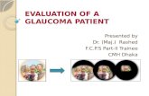 Evaluation of a glaucoma patient