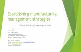 Establishing manufacturing management strategies