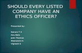 Should every Listed Company have  an Ethics Officer?