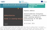 Keynote address  Analytics4Action Evaluation Framework: a review of evidence-based learning analytics interventions at the Open University UK