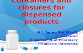 Basic principles of compounding and dispensing (Containers and closures for dispensed products ) MANIK