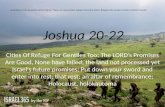 Joshua 20-22, Cities Of Refuge; LORD’s Promises not failed; land not processed yet future promises; that rest; altar of remembrance; Holocaust, holokautoma