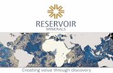 Reservoir Minerals Corporate Presentation 2015