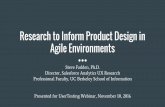 UserTesting 2016 webinar: Research to inform product design in Agile environments