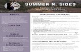 Summer N. Sides - 1 page Resume  - 2016