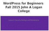 WordPress for beginners lesson 4 fall2015 JALC